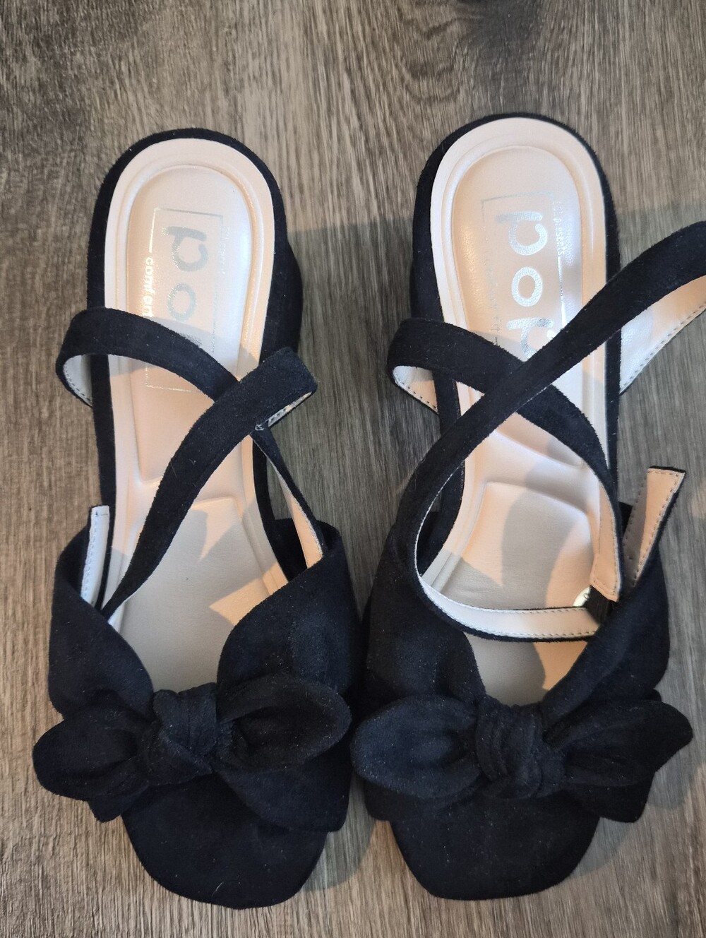 Pop Faux Suede Block Heels